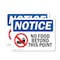 Signmission No Food Beyond This Point Sign With Symbol, 14 in W x Rectangle, Vinyl Decal OS-2PACK-NS-D-1014-L-14559 - alternate 1